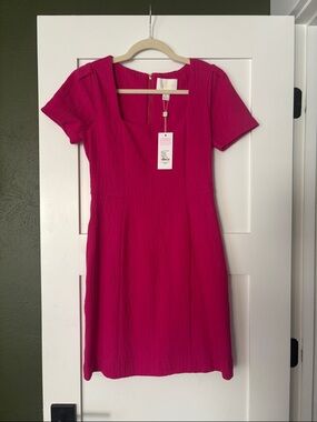 Lilly Pulitzer Vivid Fuchsia Square Neck Mini Dress